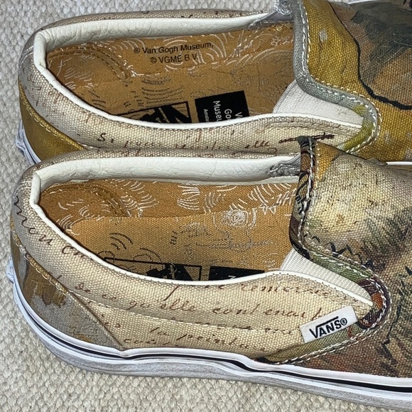 Van Gogh Museum Vans Slip-On canvas Sneakers Skull Art size 7 men’s 8.5 women’s - Picture 7 of 16